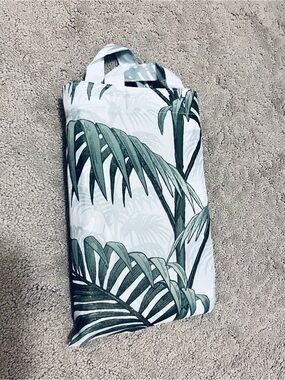 Green Tropical Palm Shower Curtain - Classic Botanical Print with bag